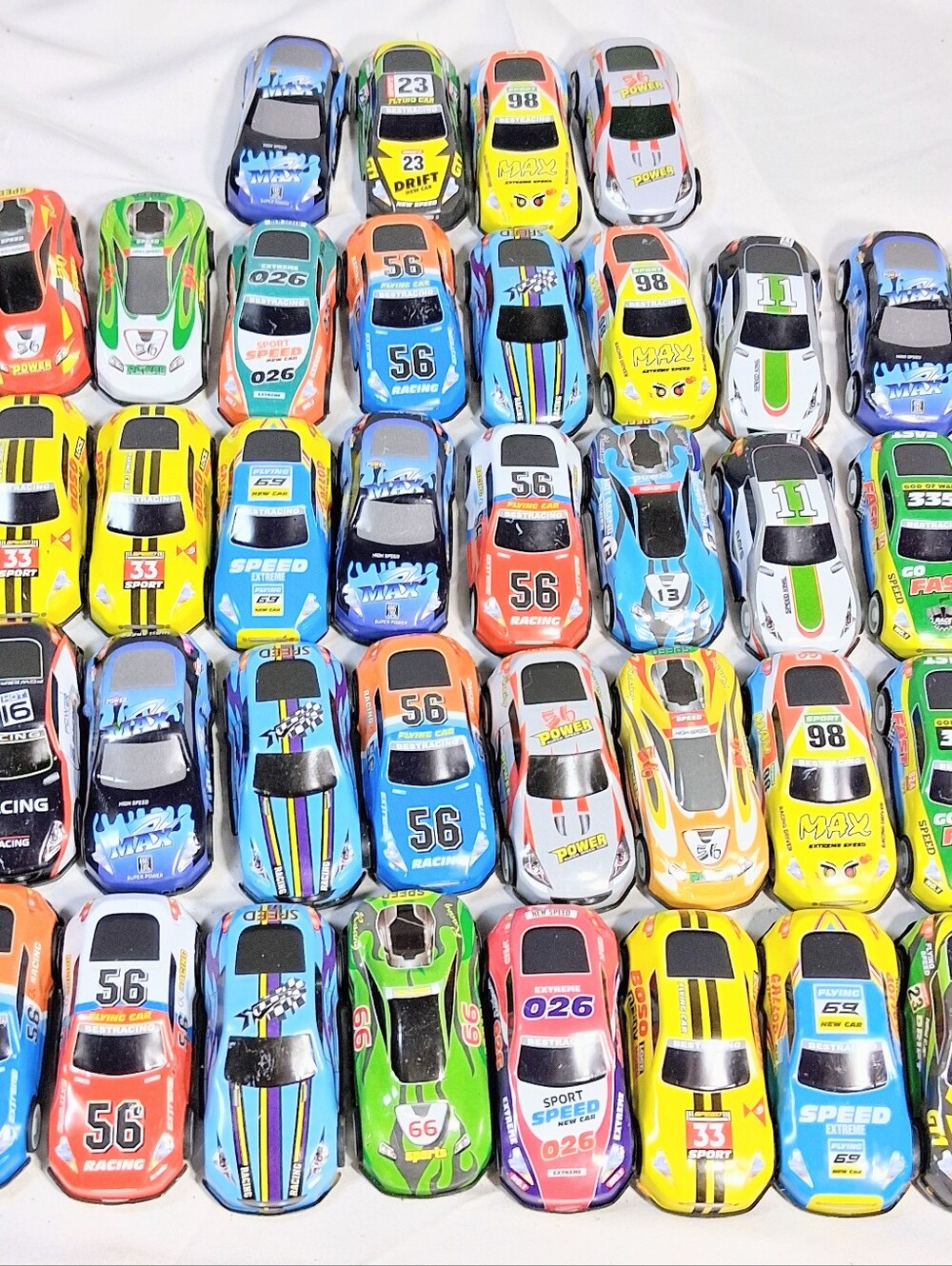 Count Of 44 Lightweight 2.5" Racing Cars in Carrying Case
